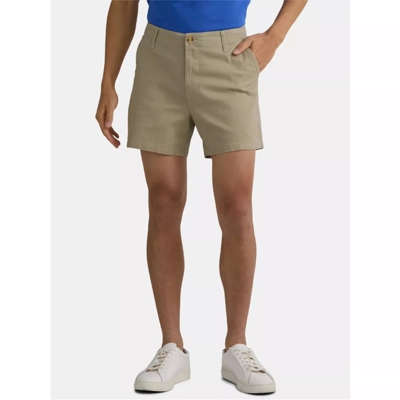George Men's and Big Men's Stretch Twill Flat Front Shorts, 9" Inseam, Size 34 - Picture 1 of 4